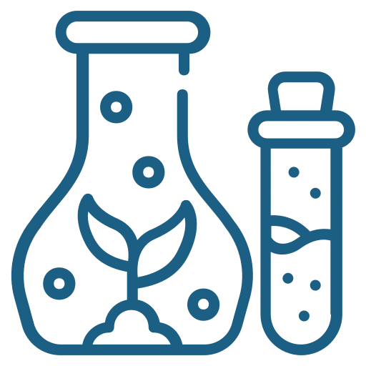 Minimalist pictogram representing early-stage biotechnology